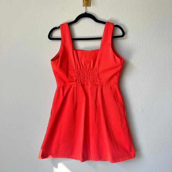 Monoprix X Make My Lemonade Red Twill Mini Dress Size M - Picture 3 of 6